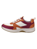 Josef Seibel Leder-Sneaker in Weiß/ Pink/ Orange