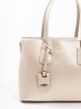 Lia Biassoni Leder-Schultertasche "Freddana" in Beige - (B)38 x (H)24 x (T)15 cm