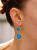 L'Atelier de Gaia Vergulde oorhangers met edelstenen