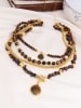 L'Atelier de Gaia Vergulde ketting met edelstenen - (L)50 cm