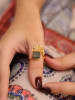 L'Atelier de Gaia Vergulde ring met edelsteen