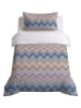 Elizabed Renforcé beddengoedset "Margot" beige/blauw