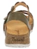 Think! Leder-Sandalen in Khaki