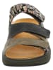Think! Leren slippers kaki/zwart