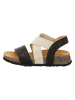 Think! Leder-Sandalen in Beige/ Schwarz