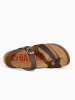 BACKSUN Leren teenslippers "Diane" bruin