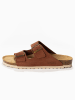 BACKSUN Leren slippers "Atlas" lichtbruin