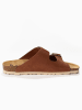 BACKSUN Leren slippers "Atlas" lichtbruin
