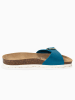 BACKSUN Leder-Pantoletten "Zephyr" in Blau