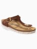 BACKSUN Leren teenslippers "Mercure" lichtbruin