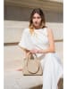 maison héritage PARIS Leren handtas "Sono" taupe - (B)33 x (H)21 x (D)10 cm