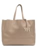 maison héritage PARIS Leren shopper "Diccia" taupe - (B)40 x (H)30 x (D)11 cm