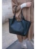 maison héritage PARIS Leder-Shopper "Ceto" in Schwarz - (B)48 x (H)30 x (T)10 cm
