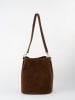 maison héritage PARIS Leder-Schultertasche "Bruna" in Braun - (B)22 x (H)27 x (T)15 cm