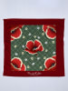 Madre Selva Satin-Bandana "Amapola" in Rot/ Grün - (L)55 x (B)55 cm
