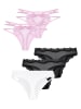 Hunkemöller Figi (5 par) w kolorze jasnoróżowo-czarno-białym