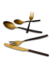 Echtwerk 20tlg. Besteck-Set "Positano Due" in Gold/ Schwarz