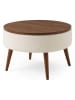 Scandinavia Concept Salontafel ''Noya'' wit/bruin - (H)43 x Ø 90 cm