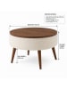 Scandinavia Concept Salontafel ''Noya'' wit/bruin - (H)43 x Ø 90 cm