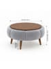 Scandinavia Concept Salontafel ''Papatya'' grijs/bruin - (H)44 x Ø 60 cm