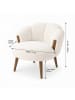 Scandinavia Concept Fauteuil ''Star'' wit/bruin - (B)72 x (H)102 x (D)65 cm