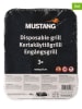 Mustang 3-delige set: wegwerpgrills zilverkleurig - (L)27 x (B)22 cm