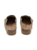 billowy Leder-Clogs in Hellbraun