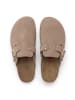 billowy Leder-Clogs in Hellbraun