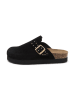 billowy Leder-Clogs in Schwarz