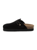 billowy Leder-Clogs in Schwarz