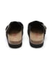 billowy Leder-Clogs in Schwarz