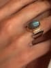Nomad Versilb. Ring mit Edelstein