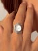 Nomad Versilb. Ring mit Edelstein