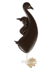 Clayre & Eef Figurka dekoracyjna "Goose" w kolorze biało-niebieskim - 15 x 36 x 13 cm