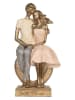 Clayre & Eef Dekofigur "Sitzendes Paar" in Rosa/ Creme/ Gold - (B)14 x (H)28 x (T)12 cm