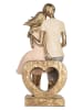 Clayre & Eef Dekofigur "Sitzendes Paar" in Rosa/ Creme/ Gold - (B)14 x (H)28 x (T)12 cm