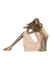 Clayre & Eef Decoratief figuur "Kind" lichtroze/goudkleurig - (B)23 x (H)16 x (D)9 cm