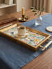 Violeta Home Taca w kolorze złotym ze wzorem - 18 x 34 x 2 cm