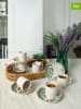 Violeta Home 12tlg. Kaffeetassen-Set in Weiß/ Grün - 110 ml