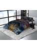 Dreamhouse Satin-Bettwäsche-Set ''Nairobi'' in Lila/ Dunkelblau