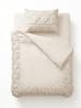 Sleeptime Mikrofaser-Bettset ''Border Pintuck'' in Creme