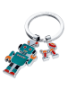 Troika Brelok "Robot with a Dog" w kolorze srebrnym ze wzorem do kluczy