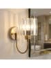 ABERTO DESIGN Wandleuchte "Yakops" in Transparent/ Gold - (H)23 x Ø 13 cm