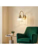 ABERTO DESIGN Wandleuchte "Yakops" in Transparent/ Gold - (H)23 x Ø 13 cm