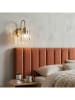 ABERTO DESIGN Wandleuchte "Yakops" in Transparent/ Gold - (H)23 x Ø 13 cm