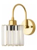 ABERTO DESIGN Wandleuchte "Yakops" in Transparent/ Gold - (H)23 x Ø 13 cm