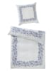 heine home Satin-Bettwäsche-Set in Weiß/ Blau