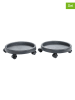 heine home Podstawki (2 szt.) w kolorze antracytowym pod rośliny - wys. 9 x Ø 34 cm