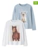 name it 2er-Set: Longsleeves ''Otea'' in Hellblau/ Weiß
