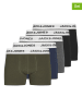 JACK & JONES Junior 5er-Set: Boxershorts in Schwarz/ Dunkelblau/ Khaki